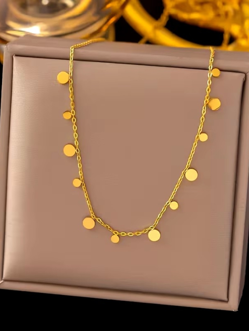 Gold Disc Delicate Necklace - Women Jewelry
